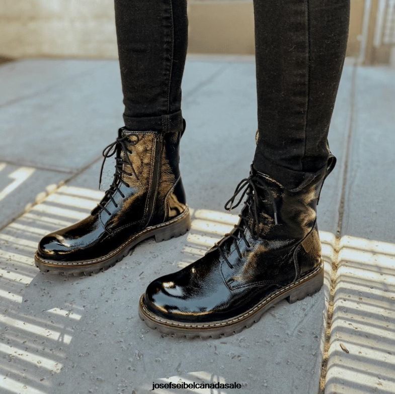 Women Josef Seibel Marta 02 BLACK PATENT Boots XP2NL235