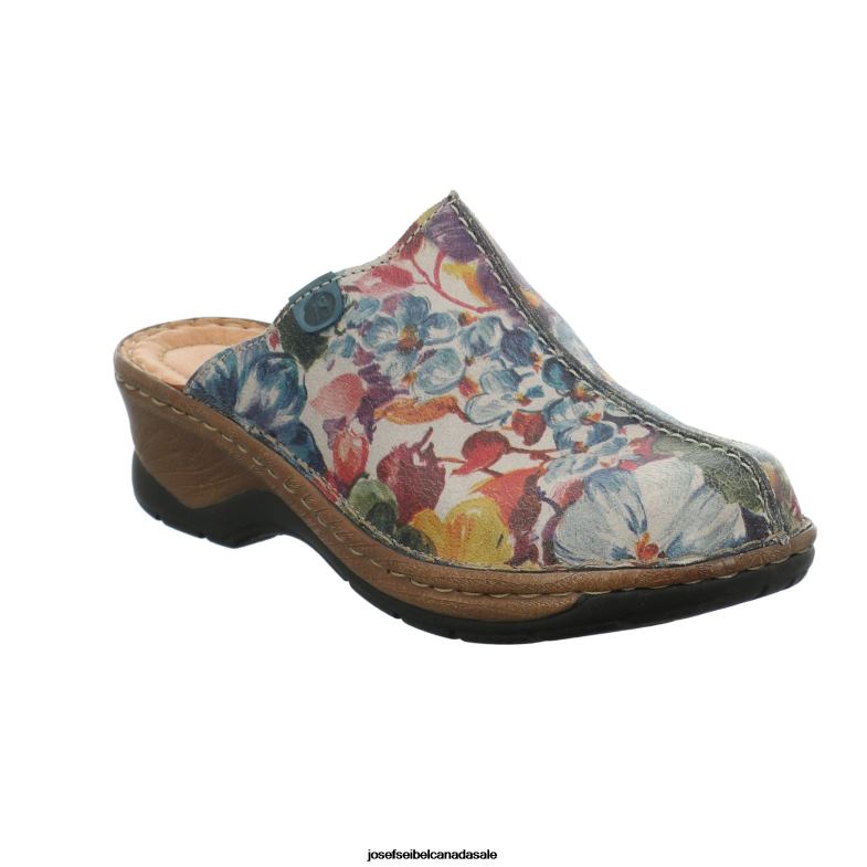 Women Josef Seibel Catalonia 51 GRAPHITE PRINT Clogs XP2NL277