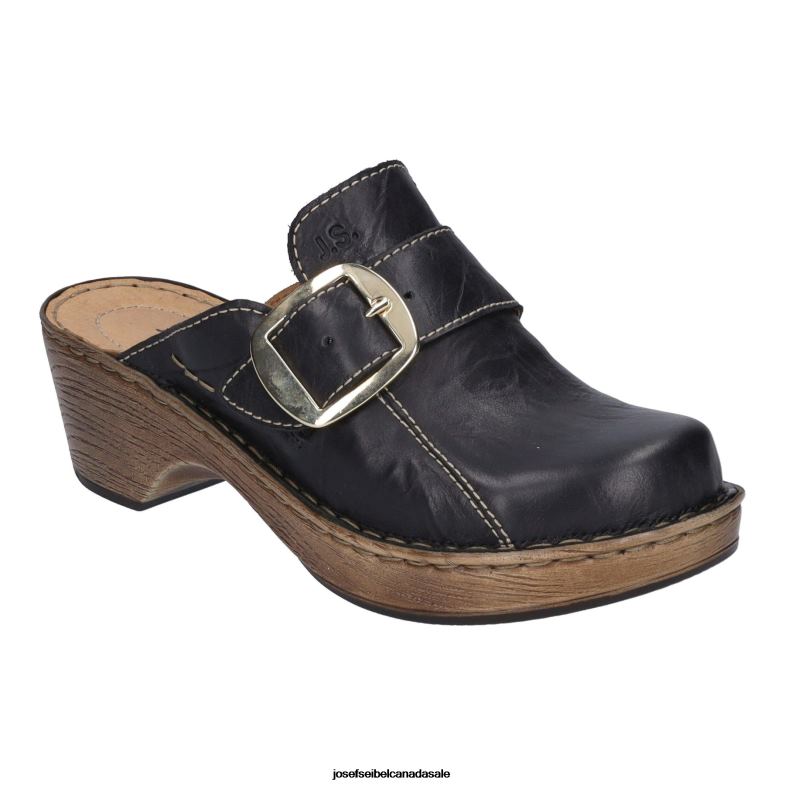 Women Josef Seibel Lily 10 BLACK Clogs XP2NL270