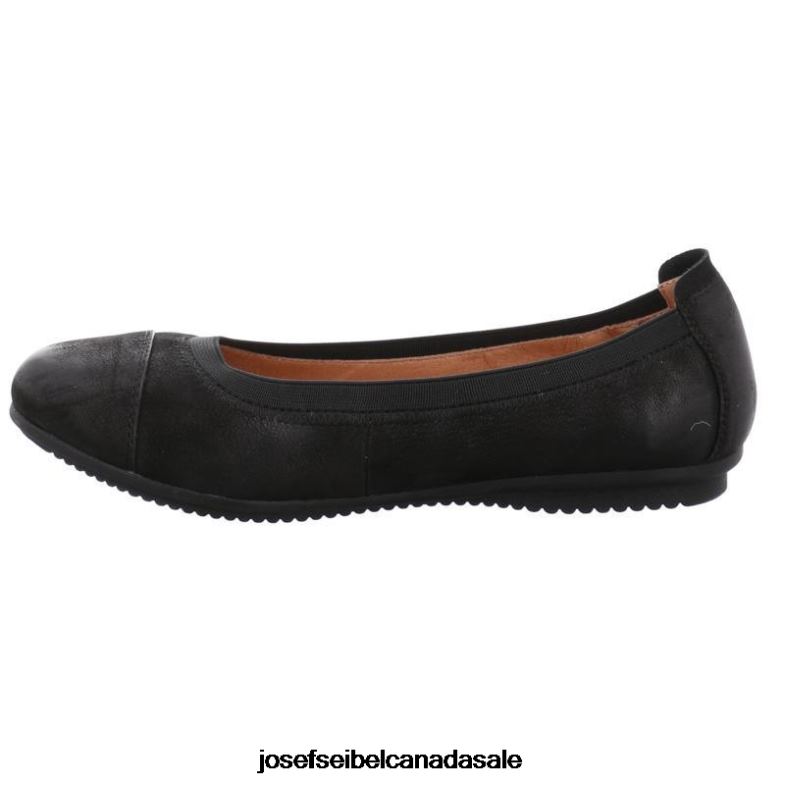 Women Josef Seibel Pippa 07 BLACK OILED Flats XP2NL164