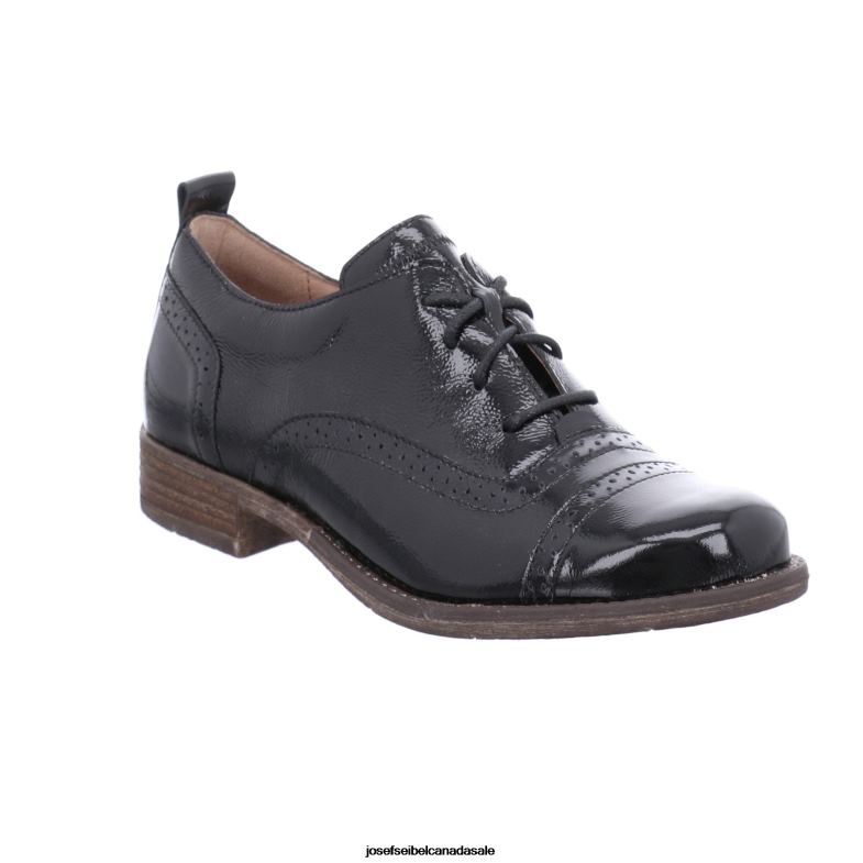 Women Josef Seibel Sienna 73 BLACK PATENT Lace-Up Shoes XP2NL184