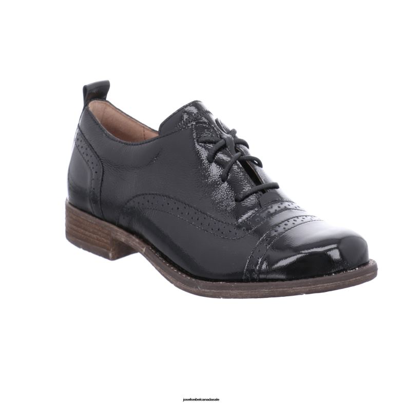 Women Josef Seibel Sienna 73 BLACK PATENT Lace-Up Shoes XP2NL184
