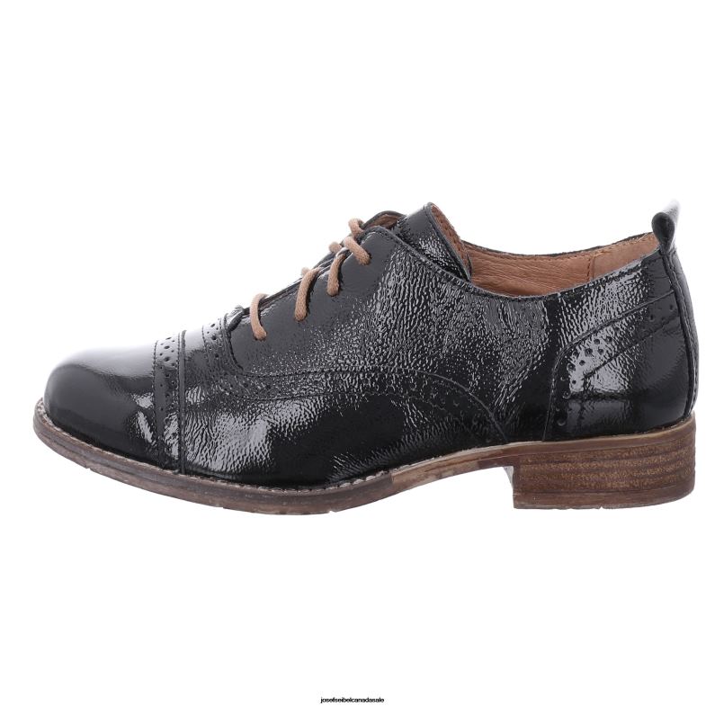 Women Josef Seibel Sienna 73 BLACK PATENT Lace-Up Shoes XP2NL184