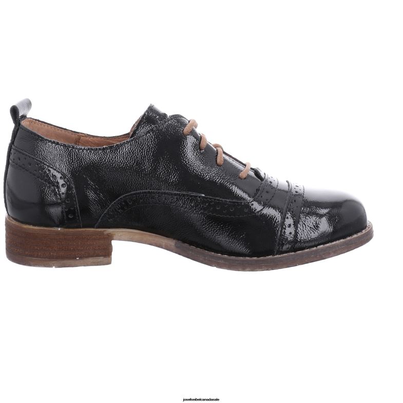 Women Josef Seibel Sienna 73 BLACK PATENT Lace-Up Shoes XP2NL184