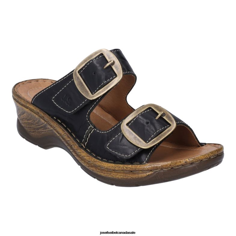 Women Josef Seibel Catalonia 76 BLACK Sandals XP2NL93