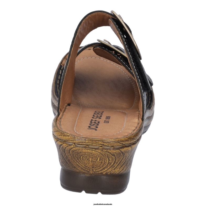 Women Josef Seibel Catalonia 76 BLACK Sandals XP2NL93
