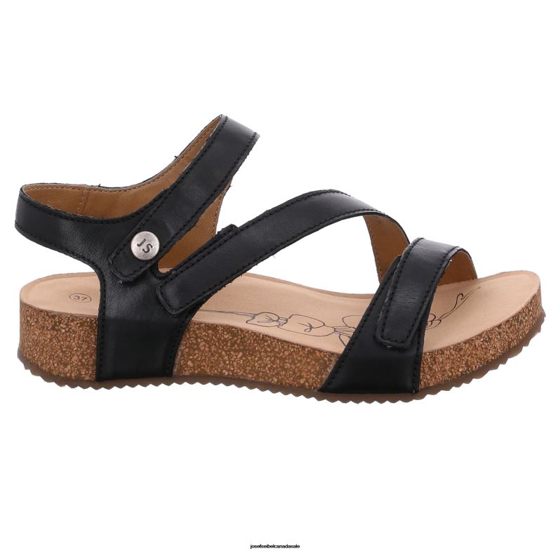 Women Josef Seibel Tonga 25 BLACK Sandals XP2NL77