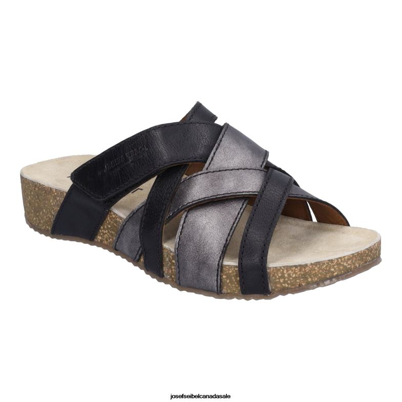 Women Josef Seibel Tonga 74 BLACK Sandals XP2NL103