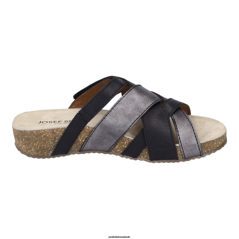 Women Josef Seibel Tonga 74 BLACK Sandals XP2NL103