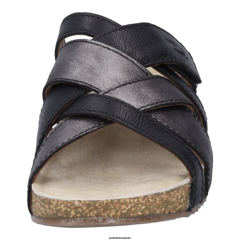 Women Josef Seibel Tonga 74 BLACK Sandals XP2NL103