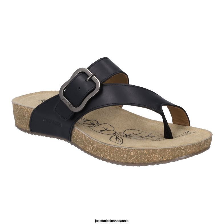 Women Josef Seibel Tonga 77 BLACK Sandals XP2NL85