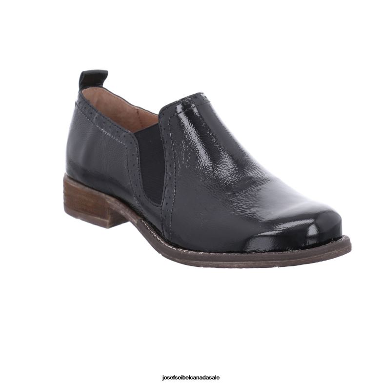 Women Josef Seibel Sienna 91 BLACK PATENT Slip-On Shoes XP2NL178
