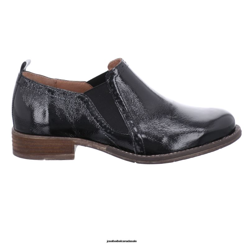 Women Josef Seibel Sienna 91 BLACK PATENT Slip-On Shoes XP2NL178