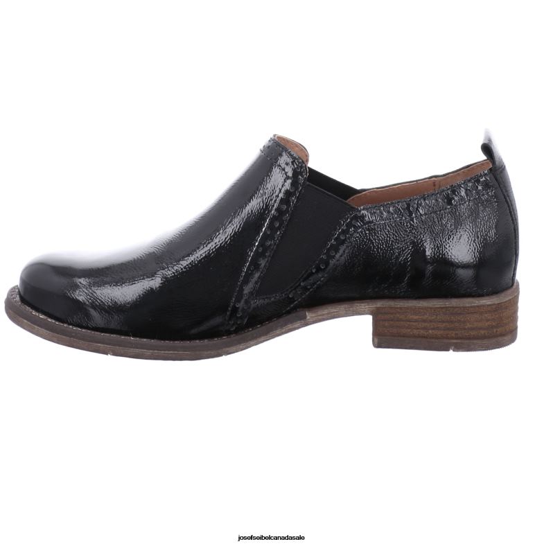 Women Josef Seibel Sienna 91 BLACK PATENT Slip-On Shoes XP2NL178